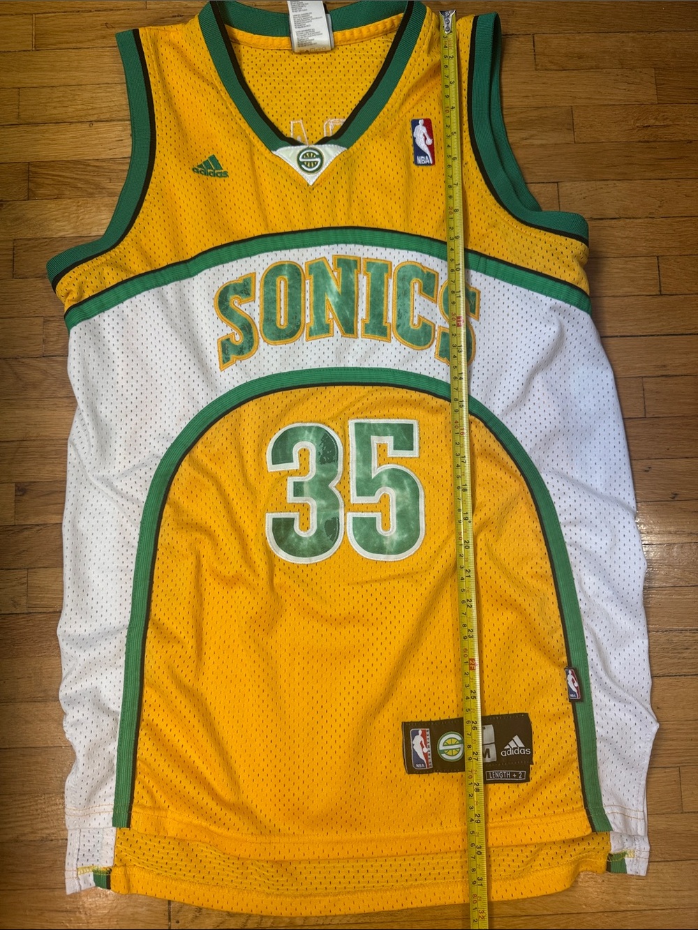 adidas Seattle SuperSonics Yellow & Green NBA Jersey - Picture 7 of 8